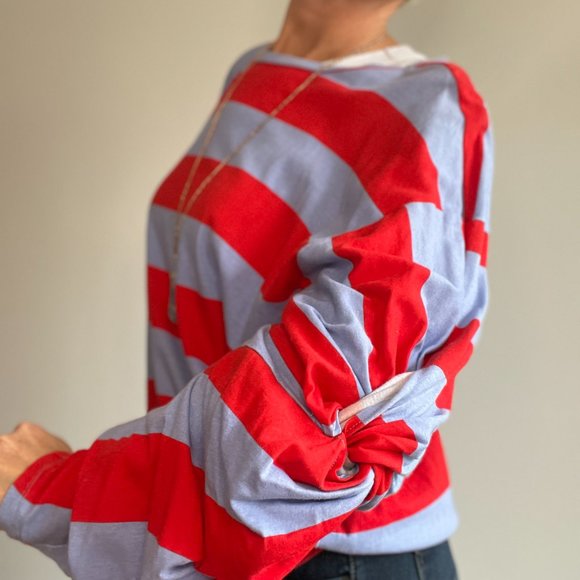 Women's Stripped top red and blue size medium - Picture 3 of 6